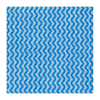 China Sustainable Biodegradable Wave Blue Viscose Spunlace Nonwoven Fabric For Household Wipes for sale