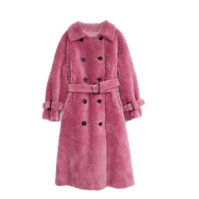 China Designer Anti-Wrinkle Coats Long Teddy Fur Coat For Women Button Belt Winter Warm Anti-Wrinkle Custom Quality Guarantee Multi Colors for sale