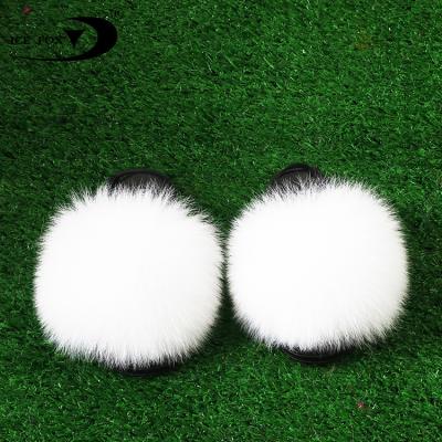 China Real Fox Fur Fox Baby Sandal Flat Cute Fluffy Kids Sandals Toddler Lightweight Infant Lightweight Custom Made Baby Lightweight for sale