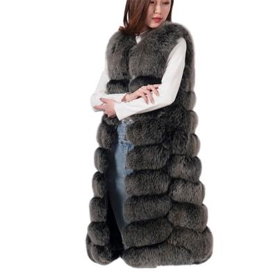 China Breathable Real Fur Vest Long Fox Fur Vest Custom Design Real Chinchilla Women's Natural Fur Vest for sale