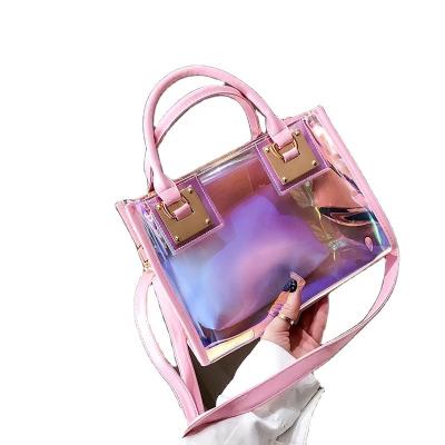 China NEW PVC BAG PVC BAG Women's Tote Bag 2pcs Clear Messenger Crossbody Shoulder Bags Jelly Luxury Transparent Handbags for sale