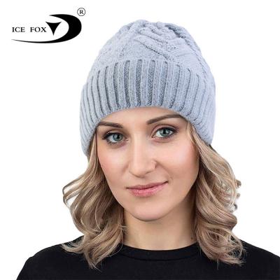 China NEW COMMON COMMON Custom Logo Striped Wool Blend Beanies designer knitted winter hats for women for sale