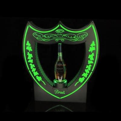 China Viable Luminous Nightclubs Party Bar KTV Stand Wine Bottle King Champagne Glowing Base Wine Display Rack for sale