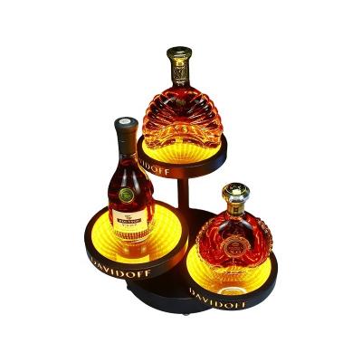 China Bar Supplies Hotel Furniture Wedding Decoration Party LED Wine Rack Viable Glowing Champagne Bottle Display Rack for sale