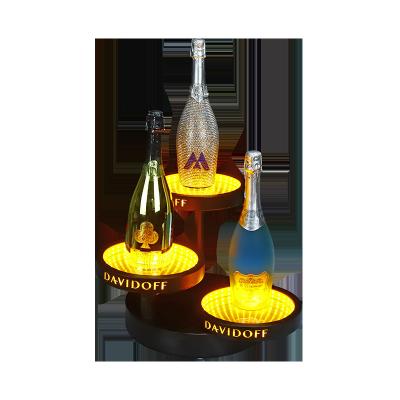 China Bar Bar Supplies Wine Light Rack Champagne LED Abyss Effect Whiskey Fruit Tray Wine Base Creative Display Rack for sale