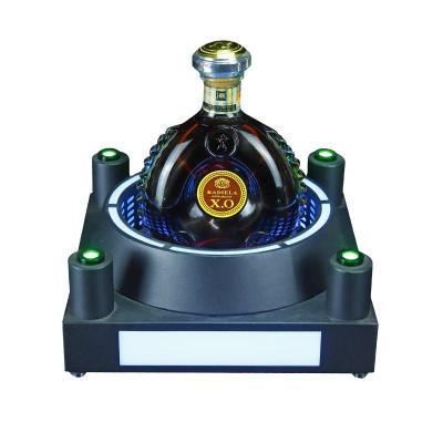 China High Quality Metal Bar Champagne Whiskey Bottle Glorifiers Glowing With Green Laser LED Light Base Wine Bottles Show Stand for sale