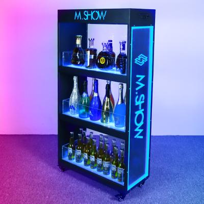 China Glowing LED Display Cabinets KTV Cabinets Party Bar Nightclubs Supplies Champagne Whiskey Bottle Holder Glorifiers Stand High Quality Viable LED Display for sale