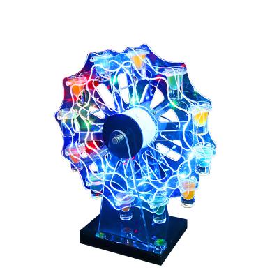 China Bar Nightclubs Supplies 12 Hole Luminous Ferris Wheel Cup Stand Viable Luminous Cup Holder Cocktail Cup Holder for sale