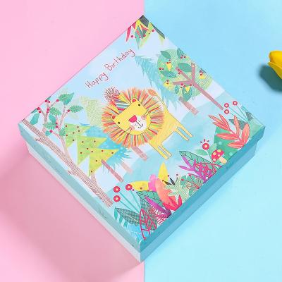 China Recycled materials with a full year of the baby the happy life gift birthday gift packaging cardboard and box cartoon gift box wholesale for sale