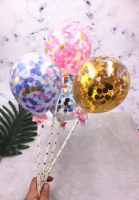 China 5 Inch Party Confetti Gift Toy Balloon Decorations Stand Up Balloon Cake Topper for sale