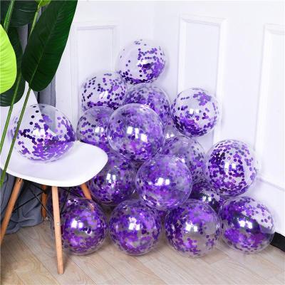 China Brithday Decor /WeedingParty/Gifts Tongxu Happy Birthday 12 Inch Balloons Transparent Rose Gold Balloon Confetti Balloon Globos De Latex for sale