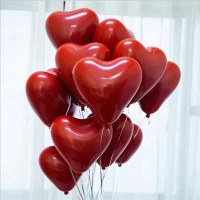 China Wholesale 10inch New Arrival Wedding Party Valentine's Day Decorative Thick Balloon Double Layer Red Latex Balloon For Wedding Party Decorations Balloon for sale