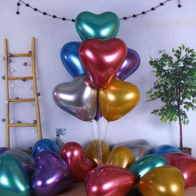 China 2021 Hot Heart Chrome Eco - Friendly Metallic Balloons For Party Decoration for sale