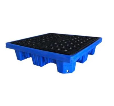 China Eco-friendly Anti Spill plastic Pallet four drums using anti leakage plastic tray movement&storage 1300mmx1300mm for sale