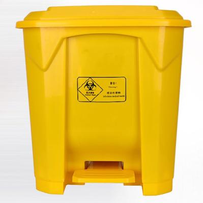 China HDPE Medical 60l foot paddle waste segregation trash sorting bin dustbin for sale