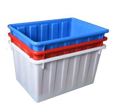 China HDPE Transparent storage box crate with lid 80L for sale