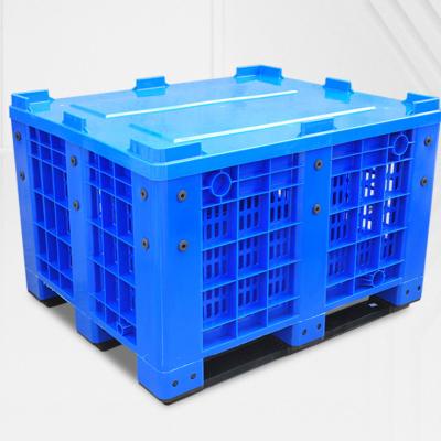 China Stackable Supermarket display using fresh vegetable and fruit vented plastic foldable crate / box  / basket for storage and distribution for sale