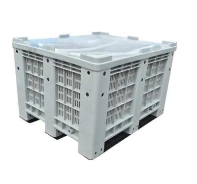 China Eco-friendly high quality 1000*1200*760 durable HDPE plastic pallet box for warehouse Strong logistics turnover pallet basket crate for sale