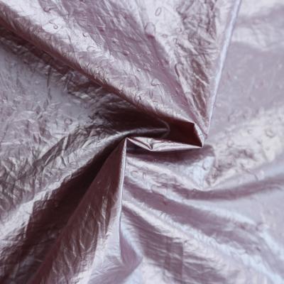 China 20D gold foil taffeta silver coated nylon waterproof fabric small ply fabric for fashion jacket for sale