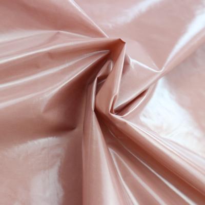 China PU waterproof nylon coating waterproof fabric/shinny PU taffeta coated nylon fabric for sale