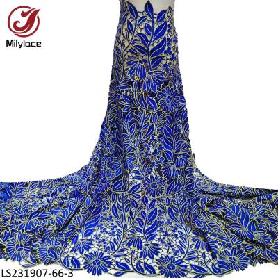 China Viable High Quality Chemical Embroidery Flower Leaf African Guipure Cord Lace Fabric For Nigerian Wedding for sale