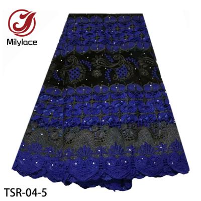 China Latest Sustainable Stoned African Embroidery Velvet Lace Fabric For Bride Dress for sale