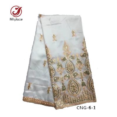 China Viable Colorful George Lace Fabric With Beads Indian Georges Lace Fabrics For Costume for sale