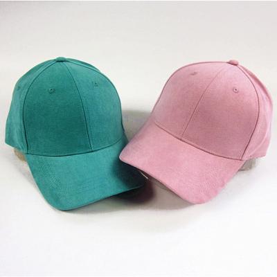 China Fashion COMMON pink and green color new style polyester suede baseball cap sports hat blank for sale