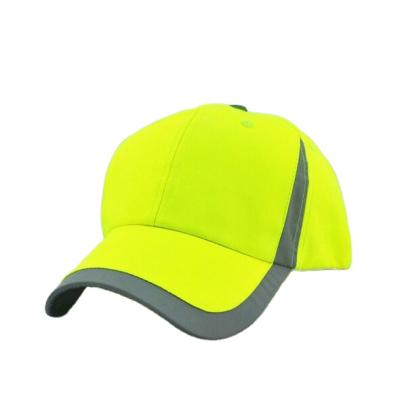 China COMMON Sports Golf Hat Fluorescent Yellow Reflective Polyester Dry Fit Polyester Embroidery Hat for sale