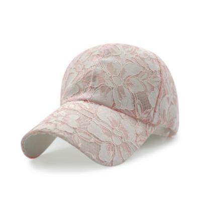 China COMMON girls fashion lace fabric sports hat high quality polyester flower pattern baseball cap for sale