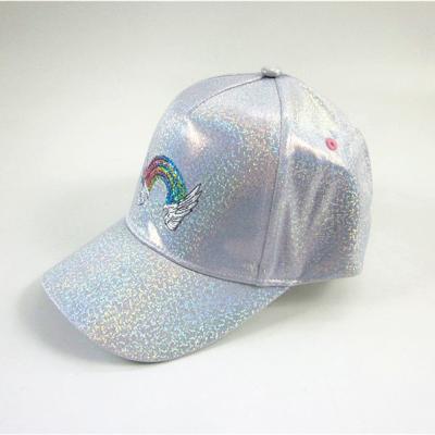 China 2019 COMMON Fashion Rainbow Sequin Embroidery Silver Glitter Kids Hat for sale