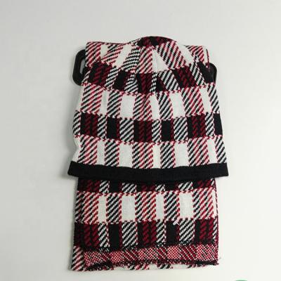 China OEM Medium Manufacture Wholesale Winter Sets Plaid Kids Girls Knitted Pattern Scarf And Hat for sale