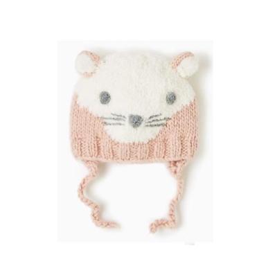 China Cute Funny Character Design Cat Style Chunky Knitted Animal Hat Knitted Hat for sale