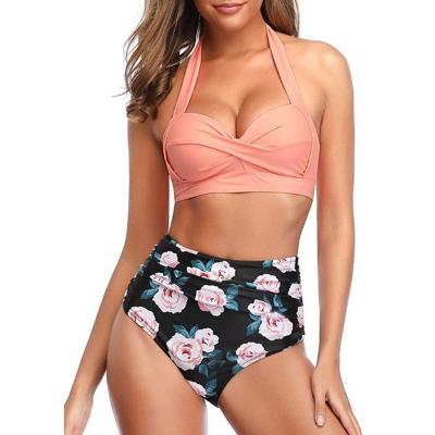 China High-waisted Antibacterial Bikini Sexy Amazon Lace Print Swimsuit for sale