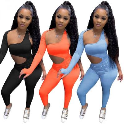 China New foreign trade QUICK DRY border jumpsuit sexy hollow backless women's clothing sets sports overalls for sale