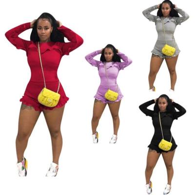 China 2021 Spring Women's Breathable Clothing Fashion Autumn Matching Sexy Hoodies Two Piece Set Women Short Sets Joggers Biker Outfits 2 Piece Set for sale