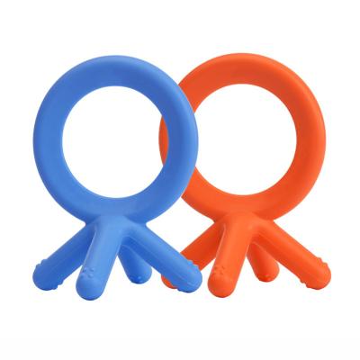 China Soft Soothing Baby Ring Newborn Teething Toys Beads Silicone Teethers Set 100%food grade Silicone Teether Wholesale Funny Rainbow Color Bracelet Bpa for sale