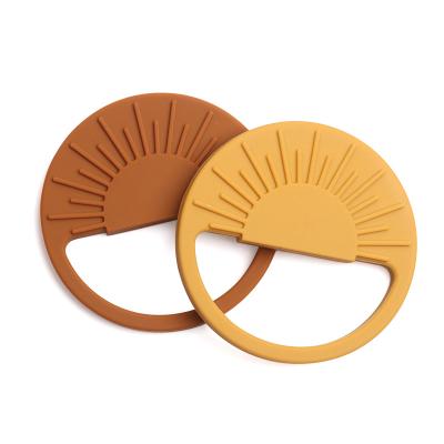 China 100%food grade Silicone Teether 2021 New Product BPA Free Sun Shape Food Grade Silicone Baby Teether Ring Toy for sale