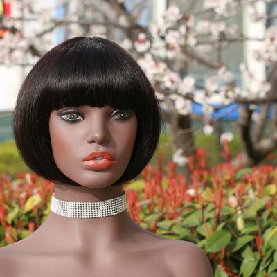 China Cheap Wholesale Water Wave Hair Wigs Virgin Afro Human Hair Full Bangs Bob Head Human Hair Wigs for sale