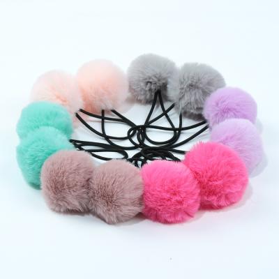 China Fashion Hair Flips Ponytail Ponytail Holder Elastic Hair Accessories Soft Pompom Pompom Headwear Ball Hair Ties for sale