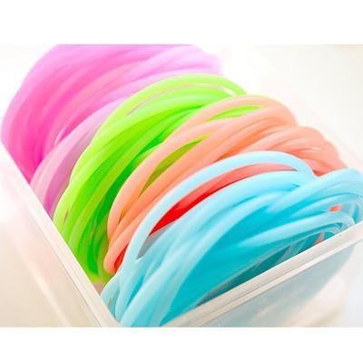 China Colorful Silicone Elastic Band Hair Ties Fashion Small Hair Scrunchies Accessories Wholesale Elastic Hair Bands for sale