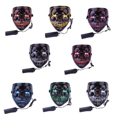 China 2021 Hot Sale Black EL Glo Purge Neon Mask Daily Led For Halloween Cosplay Party Mask For April Fool's Day for sale