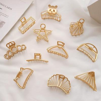 China Party High Quality Hair Clip Claw Large Large Hair Claw Clips 2021 Gold Metal Hair Claw for sale