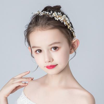 China Sweet Fashion Kids Hair Bands Flower Head Girl Hairpin Bridesmaid Accessories Kids Birthday Headdress for sale