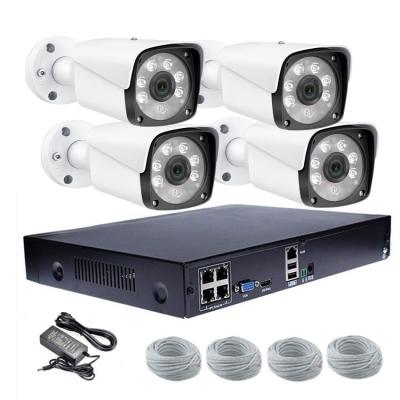 China Motion Detection Factory 4 Channel Bullet POE NVR System 4K 8 Megapixel 4ch IP Camera CCTV Kits for sale