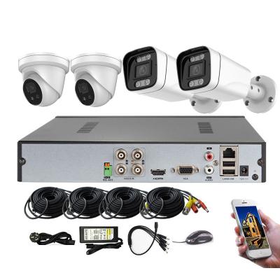 China Motion Detection All In One Complete Home Security 4ch 2MP Full Color AHD CCTV Cameras Kit CCTV Camera System With 1TB Hard Drive for sale