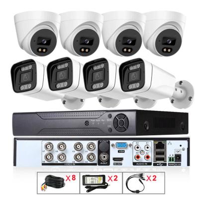 China NIGHT VISION All in One Complete Home Security 8ch 2MP Full Color AHD CCTV Cameras Kit CCTV Camera System with 1TB Hard Drive for sale