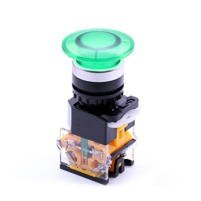 China 1NO 1NC Wholesale 40mm Mushroom Head NO GOLD Push Button Switch 22mm Panel Mount for sale