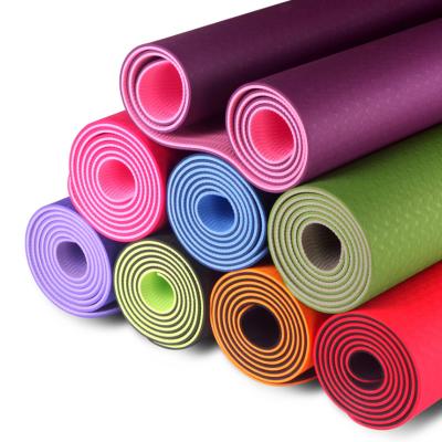 China Non-slip Eco-friendly Yoga Exercises 6MM Double Layer Band Yoga Mat for sale