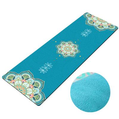 China Eco-Friendly Goods Anti-Slip Washable Waterproof Wholesale Supplier Printed Suede Yoga Mat Mat For Yoga Classroom for sale